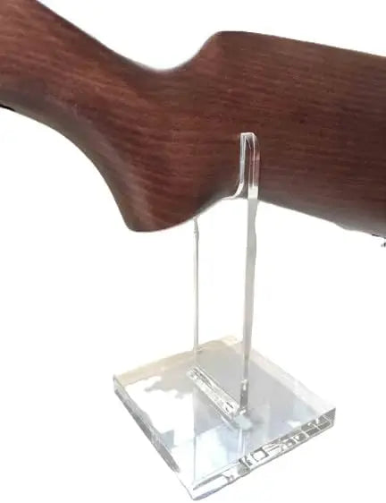 Clear Rifle Display Stand - Single Unit for Angled or Straight Guns, Multiple Sizes (6 Inch)