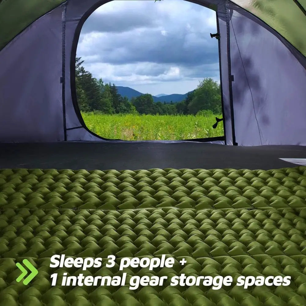 4-Person Automatic Setup Tent, Waterproof, 9.5'x6.6'x52, Ideal for Camping and Hiking