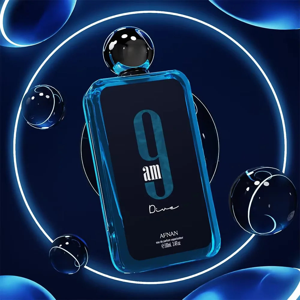 Perfume Af-nan 9 AM Dive Eau De Parfum 3.4 Fl. Oz Long-Lasting Unisex Fragrance Spray