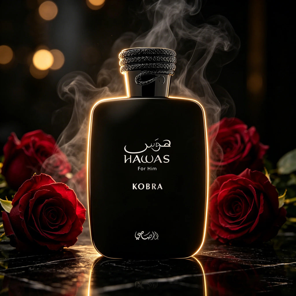 Rasasi Hawas Kobra Eau de Parfum for Men , Oriental Woody Premium Arabian Fragrance 100ml Valentine's Christmas Gift Suitable for Various Occasions