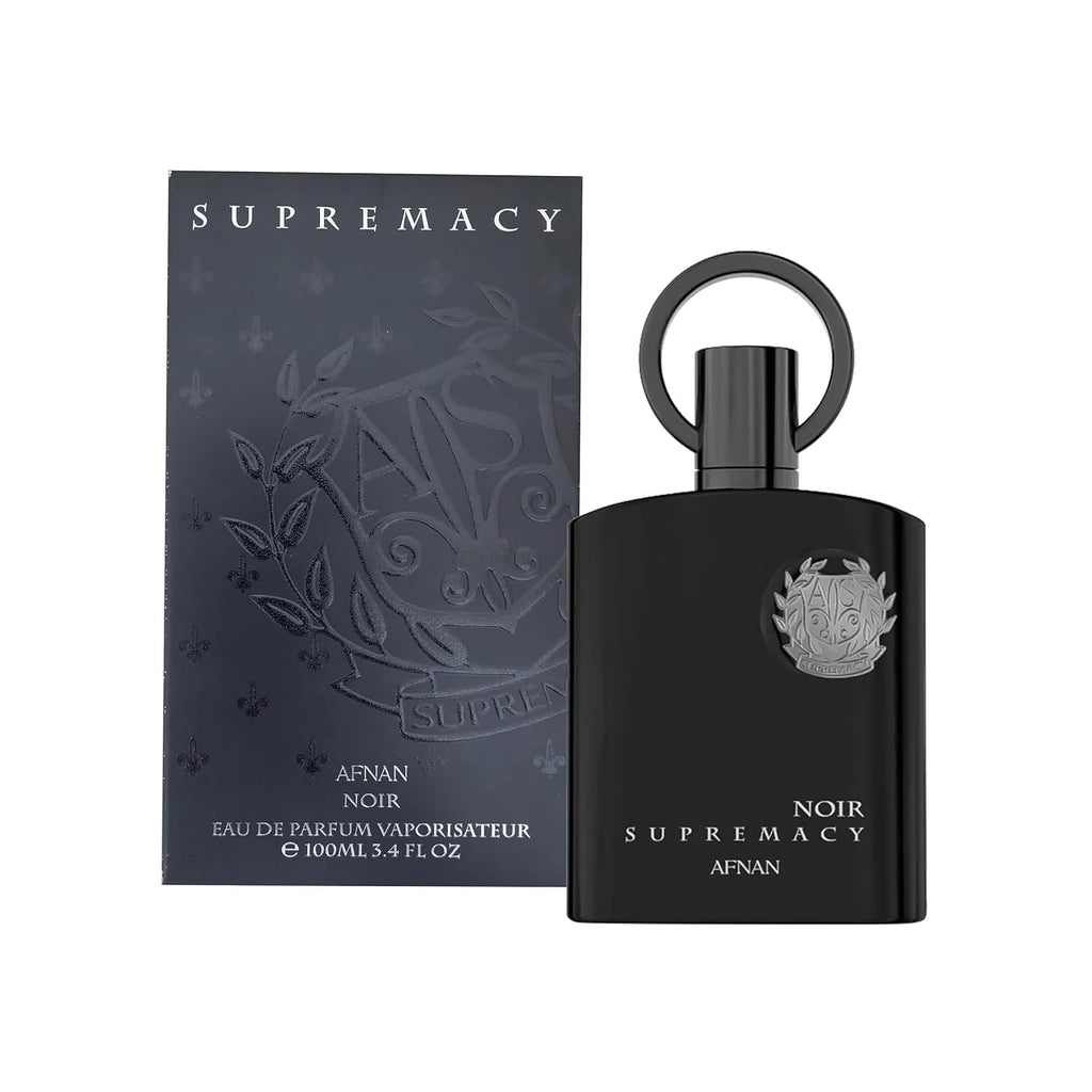 Afnan Supremacy Noir 100ml / 3.4 fl oz – Unisex Warm Woody Vanilla Fragrance, Khair Wood & Whipped Vanilla, Perfect for Men and Women