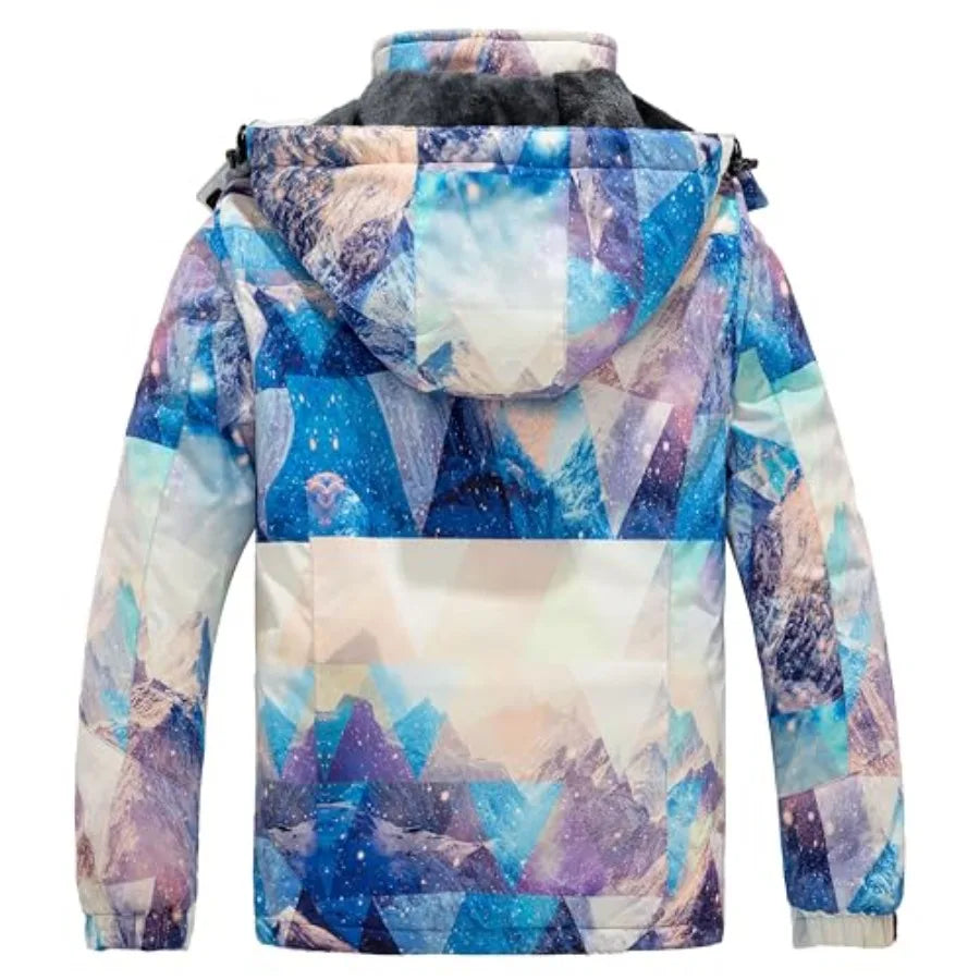 wantdo Women's Mountain Waterproof Ski Jacket Windproof Rain Jacket Winter Warm Hooded Coat